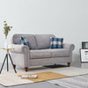 2, 3 Seater Grey Linen Fabric Sofa Armchair Lounger with 2 Pillows Living Room