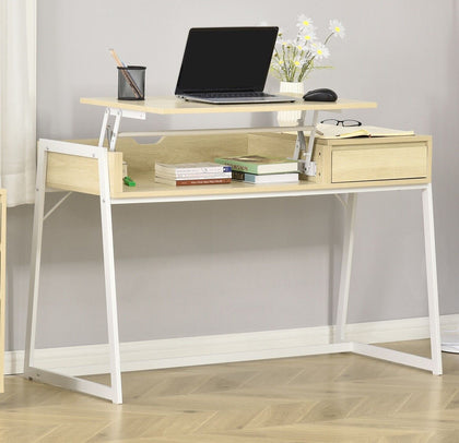 Lift Top Computer Desk Hidden Storage Shelf Drawer Writing Table Home Office