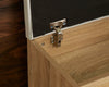 Malmo Compact Oak Wooden 2 Tier Shoe Storage Cabinet Shelf Rack Stand Grey Lid