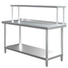 Commercial Kitchen Stainless Steel Single Double Over Shelf For Prep Table