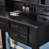 Dressing Table,3 Mirror & Stool Set (7 Drawer) Bedroom vanity Makeup Desk Black