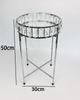 Silver Crystal Mirrored Tray Table Removable Top Living Room Bedroom Decor