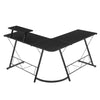 Black L-shaped Computer Desk Corner Table Workstation Office Study Furniture