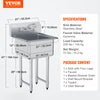 Commercial Utility & Prep Sink 1 Compartment Stainless Steel Backsplash