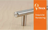 Door Kitchen Handles Cabinet Cupboard Drawer Handle Pull T Bar Uk Brushed Steel