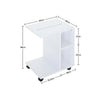 Mobile Sofa Side End Coffee C Shaped Table Laptop Stand Rolling Castors Storage