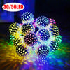 50 LED Moroccan Solar Garden String Lights Hanging Lantern Fairy Light Outdoor
