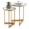 Round Nesting Table Set of 2 Modern Coffee Tables Side Table Nightstand
