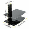 2 Tiers Floating Media Shelves Shelf For DVD TV BOX TV AV Wall Mounted Shelving