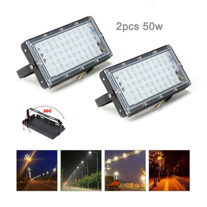 2X50W LED Security Floodlight Flood Lights Indoor Outdoor Garden Waterproof Lamp