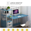 Blue L Shaped Desk Computer Corner PC Table Workstation Home Office w/ Drawer
