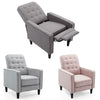 KENTON LINEN FABRIC PUSHBACK RECLINER ARMCHAIR SOFA OCCASIONAL CHAIR