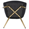 1x Kitchen Dining Chair Lounge Living Room Corner Chair with Velvet Steel Legs