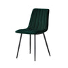 Set of 2 Velvet Dining Chairs Soft Padded Seat Metal Legs Modern Office Kitchen
