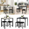 3PCS High Table & Chair Set Bar Kitchen Dining Breakfast Furniture Padded Stools