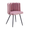 Modern Home Dining Chairs Soft Velvet Petal Backrest Dresser Chair Grey / Pink