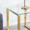Modern Gold High Gloss Glass Table Side Table Coffee Table Display Chorme Legs