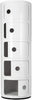 WHITE MODERN STORAGE CABINET ROUND KITCHEN BATHROOM HALLWAY CORNER DRAWER UNIT