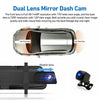 1440P Dual Lens Car DVR Dash Cam Video Camera Recorder Rearview Mirror 10"