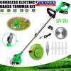 21V ELECTRIC CORDLESS STRIMMER GRASS TRIMMER GARDEN LAWN EDGER W/ BATTERY TOOL