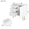 Sideboards Kitchen Cupboard with Door and 3 Drawers Storage Cabinet Buffet Table