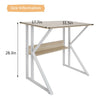 Computer Home Office Desk Corner Wooden Metal Desktop Table PC Study Workstation