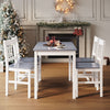 Classic Solid Wooden Grey Dining Table and Chairs Set 4 Seats Kitchen Furniture