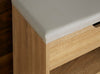 Malmo Compact Oak Wooden 2 Tier Shoe Storage Cabinet Shelf Rack Stand Grey Lid