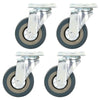 4 X Heavy Duty 75mm Rubber Swivel Castor Wheels Trolley Caster Brake 360KG UK