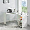 L-shaped Corner Computer Desk Table Workstation Shelves Home Office W/ Shelves