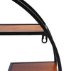 Large Round Wall Unit Industrial Retro Metal Wood Shelf Storage Hanging Rack UK