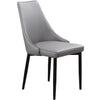 2 x Dining Chairs Grey Faux Leather Black Legs Dinner Table Kitchen Furniture