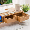 Bamboo Monitor Stand Laptop Computer Screen Riser Rack w/Storage drawer UK