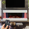 50in Electric Fireplace 7 LED Log Fire Flame White Surround Standing Heater Set