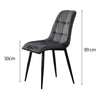 Set of 2 Blue Grey Velvet Dining Chairs Dinning Kitchen Room Metal Leg Padded