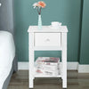 White Bedside Tables with Drawer Nightstand Cabinet Bedroom Furniture Storage