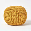 Cotton Knitted Pouffe & Footstool Round Large Chunky Ottoman Stool