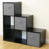 Black 6 Cube Kids Toy/Games Storage Unit Girls/Boys Bedroom Shelves 3 Grey Boxes