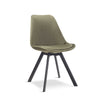 Tulip Pyramid Velvet Dining Chair Upholstered Seat With Black Metal Legs