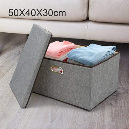 Foldable Storage Boxes with Lid Collapsible Home Clothes Organizer Fabric Cube