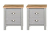 Eaton 2x Bedside Cabinet Bedroom Furniture Nightstand Table 2 Drawer Grey Oak