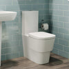 Close Coupled Bathroom Toilet Modern White Square Ceramic Soft Close Seat WC Pan