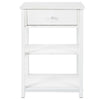 White Bedroom Bedside Table Unit Cabinet Nightstand with 1 Drawer 2 Shelves