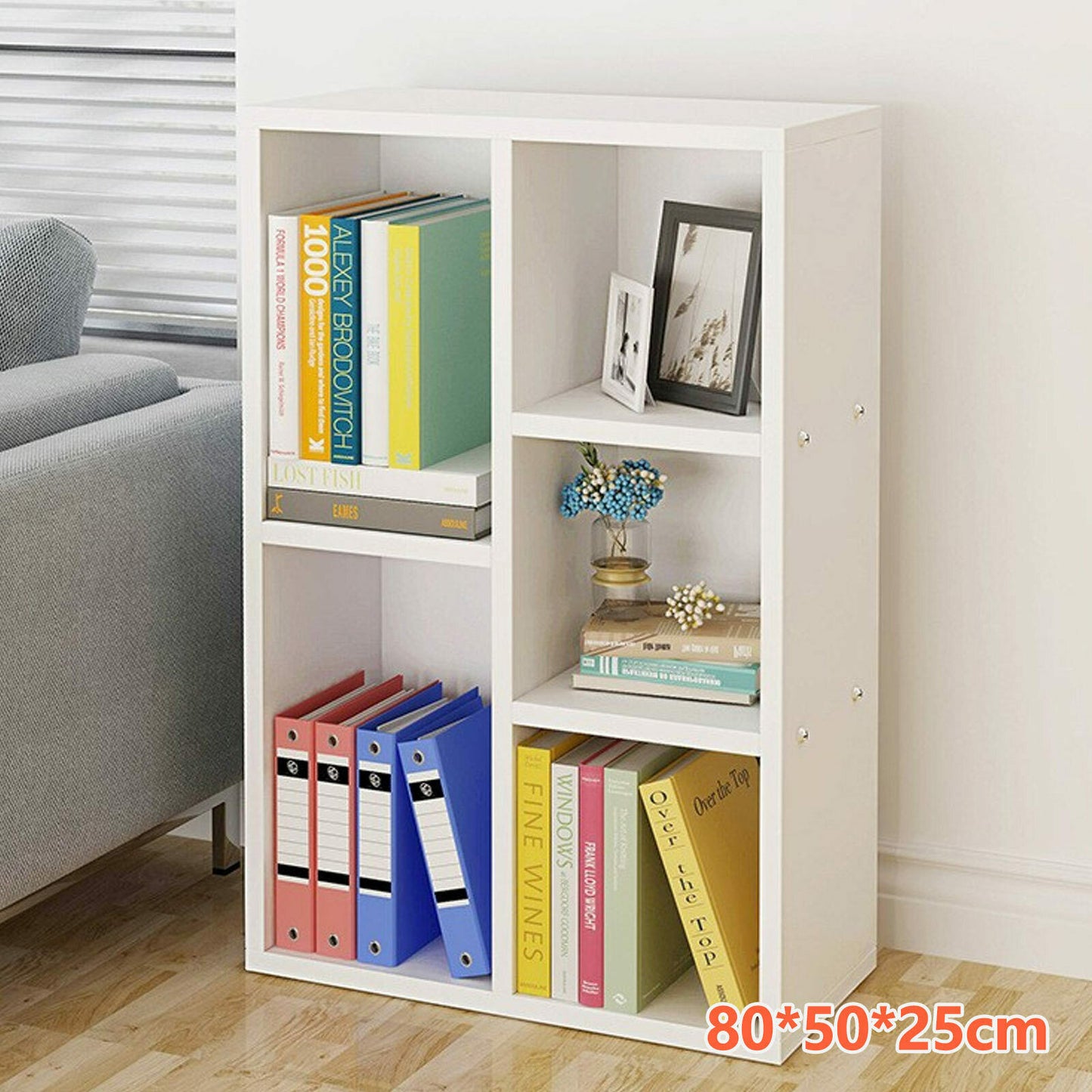 Shelving Home Office Book Shelf 5 Cube Storage Bookcase Display Wood Furniture
