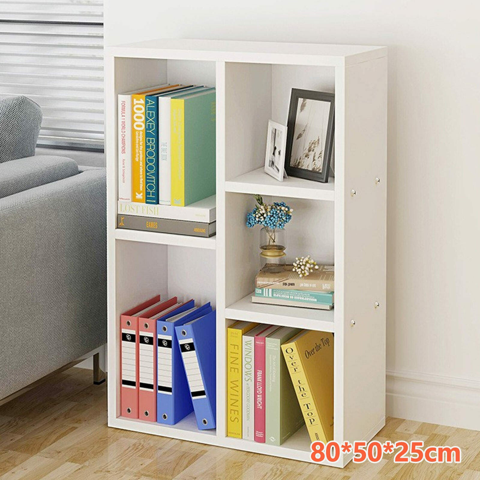 Shelving Home Office Book Shelf 5 Cube Storage Bookcase Display Wood Furniture