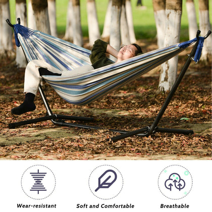 Hammock With Frame Height Adjustable Suitable For Outdoor Garden Patio Relax UK
