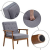 Modern 1 Seater Single Sofa Armchair Fabric Seat Wooden Frame Living Room