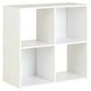 White 4 Cube Modular Square Storage/Shelving 2 Tier Shelf Display Unit