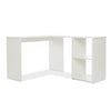 L Shaped Corner Desk Computer Workstation Gaming Study Office Living Room White