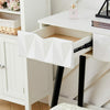 White Dressing Table with LED Mirror Vanity Stool 2 Drawers Storage Makeup Desk